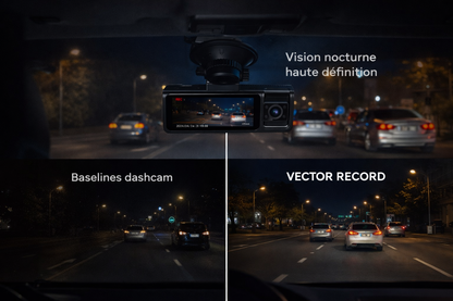 Vector Record — Dashcam 4K à 3 caméras