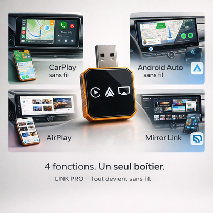 Link Pro — CarPlay & Android Auto sans fil, avec vidéo