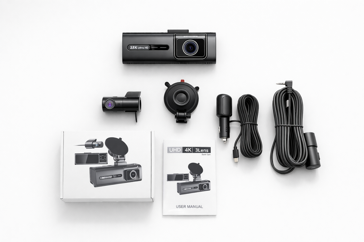 Vector Record — Dashcam 4K à 3 caméras