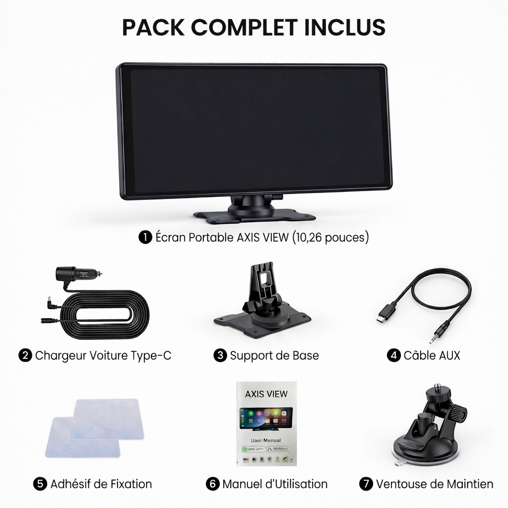 Axis View — Écran CarPlay & Android Auto 10,26″