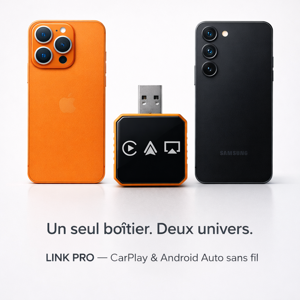 Link Pro — CarPlay & Android Auto sans fil, avec vidéo