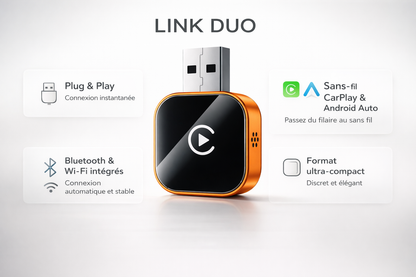 Link Duo — CarPlay & Android Auto sans fil
